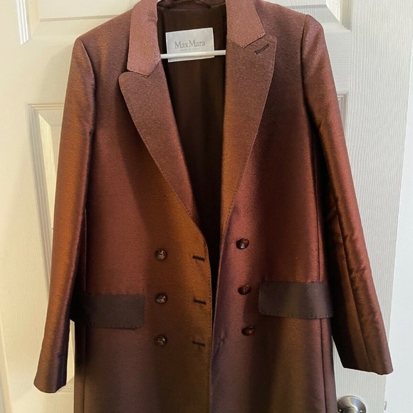 NEW MaxMara Women's Coat Sz 10 Bordeaux - Picture 1 of 7